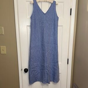 Talbots Light Blue V-Neck Midi Dress